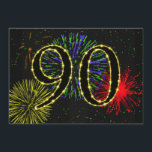 90. Geburtstagsparty Einladung<br><div class="desc">Ein elegantes Feuerwerk-Party lädt zu einer 90. Geburtstagsfeier ein. Füllen Sie die Details,  um es anzupassen.</div>