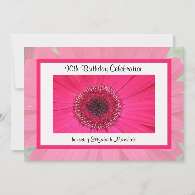 90. Geburtstagsparty Einladung Gerbera Daisy (Vorderseite)
