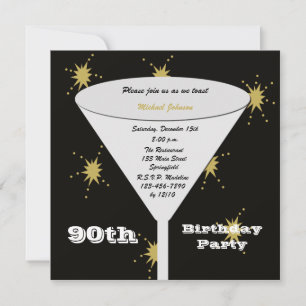 90. Geburtstagsparty Einladung Gold 90. Toast