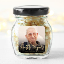 90. Geburtstagsparty Foto Cheers Gold Script