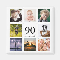 90. Geburtstagsparty Foto Collage Save the Date