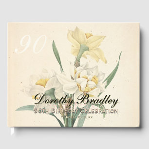90. Geburtstagsparty Narcissus Custom Gästebuch