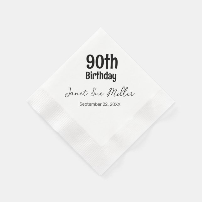 90. Geburtstagsparty Paper Napkins Serviette (Ecke)