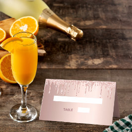 90. Geburtstagsparty Rose Gold Glitzer Tropfen Platzkarte
