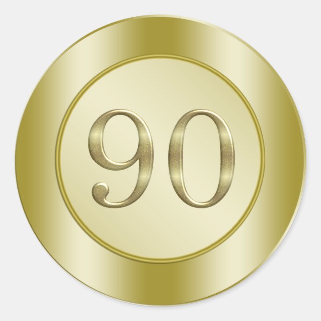 90. Geburtstagsparty Runder Aufkleber (Vorderseite)