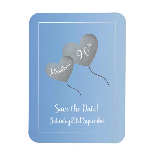90. Geburtstagsparty Save the Date Magnet (Vertikal)