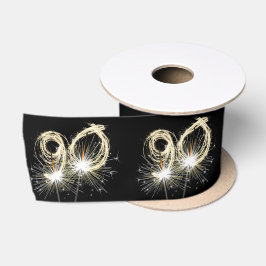 90. Geburtstagsparty Sparklers auf Black Satinband