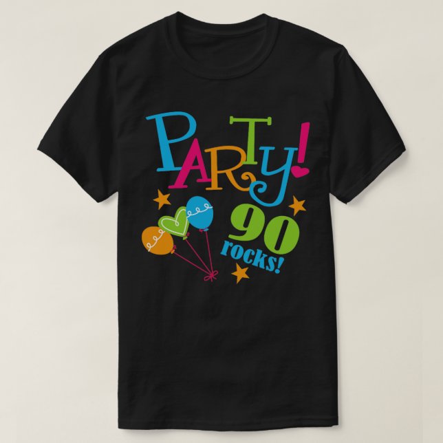 90. Geburtstagsparty T-Shirt (Design vorne)