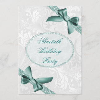 90. Geburtstagsparty von Damask und Bows Einladung