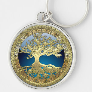 [90] Golden Celtic Tree of Life [3D] Schlüsselanhänger
