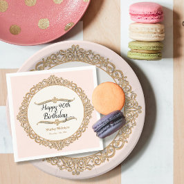 90. Happy Birthday Party Celebration Round Decor Serviette