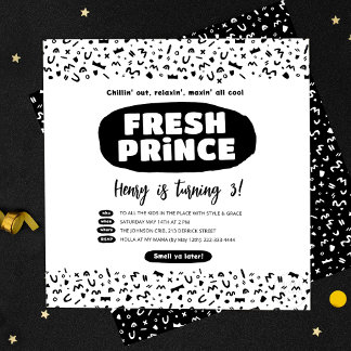 90 Hip Hop Geburtstag, Fresh Prince Rap Party Einladung