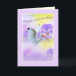 90. IBIS Vogel-und Pansy-Geburtstags-Karte Karte<br><div class="desc">Die Flügel des weißen IBIS gegen den Hintergrund des bunten Stiefmütterchens,  machen einen weichen und reizenden Geburtstagsgruß.</div>