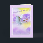 90. IBIS Vogel-und Pansy-Geburtstags-Karte Karte<br><div class="desc">Die Flügel des weißen IBIS gegen den Hintergrund des bunten Stiefmütterchens,  machen einen weichen und reizenden Geburtstagsgruß.</div>