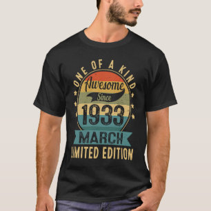 90 Jahre alt 90. Geburtstag Vintager Retro-März 19 T-Shirt