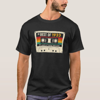 90 Jahre alt Best of 1933 90. Geburtstag Cassette  T-Shirt