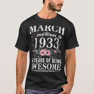 90 Jahre alt im März 1933 90. Geburtstagskuppel T-Shirt