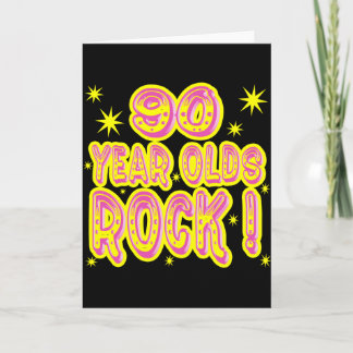 90 Jahre alt Rock! (Rosa) Grußkarte Karte