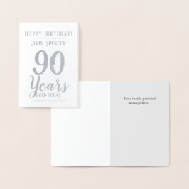 90 Jahre alt. Stilvoll 90. Geburtstag Folienkarte