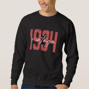 90 Jahre alt Vintag 1934 90. Geburtstagsdekoration Sweatshirt