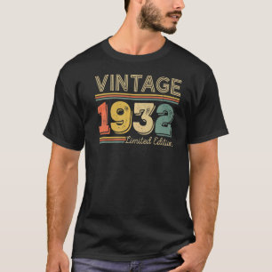 90 Jahre alt Vintage 1932 90. Geburtstag T-Shirt