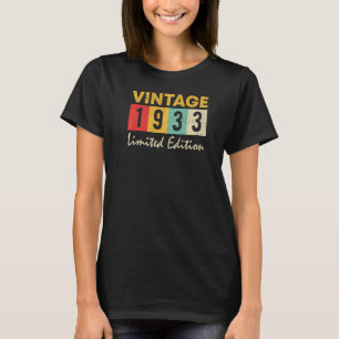 90 Jahre alt Vintage 1933 90. Geburtstag T-Shirt