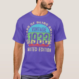 90 Jahre alte Männer Vintag 1933 Limited Edition 9 T-Shirt