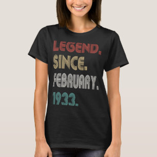 90 Jahre alte Vintage Legende seit Februar 1933 90 T-Shirt