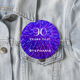 90 Jahre alter Personalisierter Lila Abstrakter Bu Button