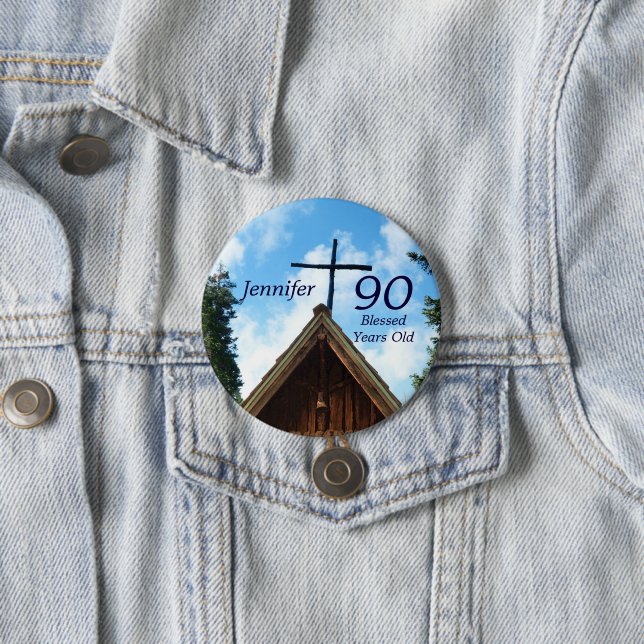 90 Jahre altes, altes Country Church Button Button (Beispiel)