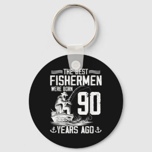90 Jahre altes Geschenk Männer Fischer 90 Geburtst Schlüsselanhänger