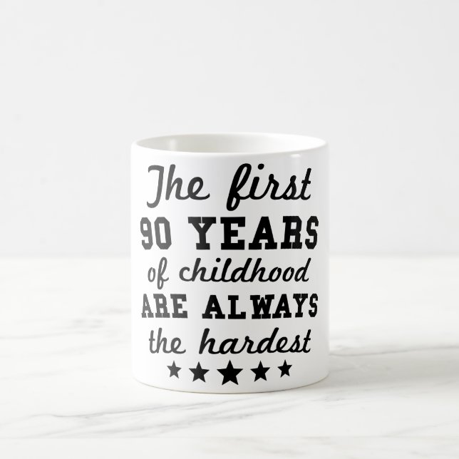 90 Jahre des Kindheits-90. Geburtstages Kaffeetasse (Mittel)