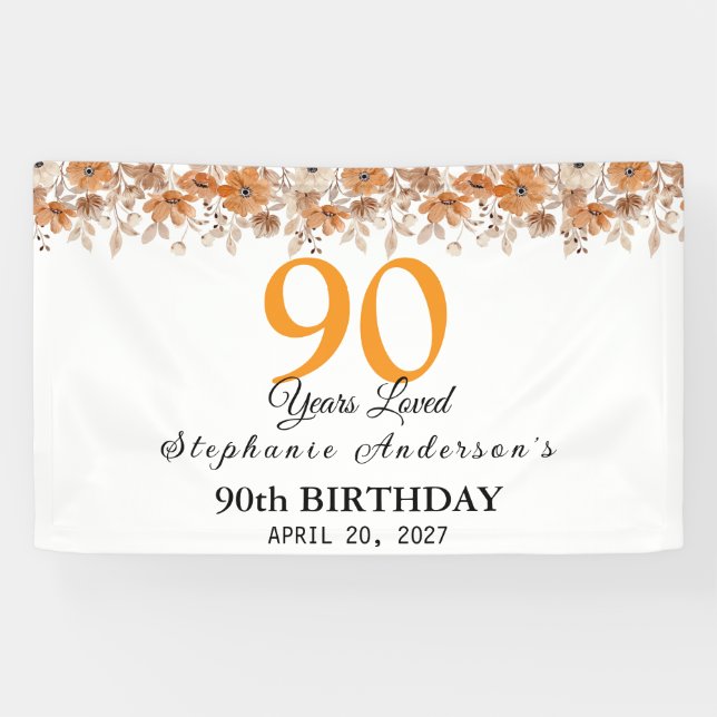 90 Jahre Geliebte Pfirsichblüten 90. Banner (Horizontal)