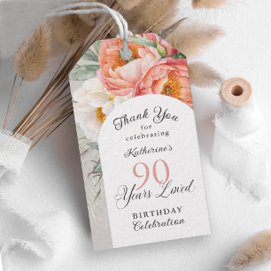 90 Jahre Geliebter Weiblicher Blumen 90. Geburtsta Geschenkanhänger