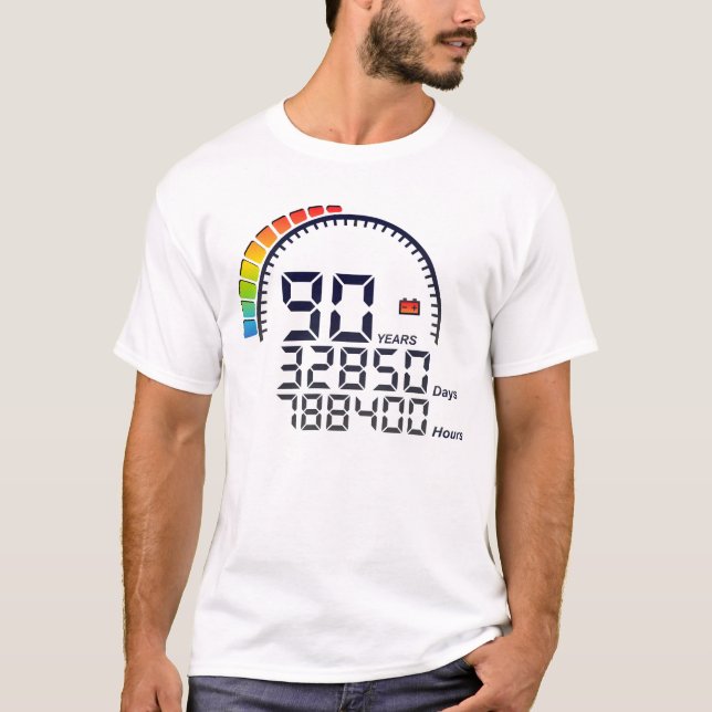 90 Jahre Jubiläumszähler T-Shirt (Vorderseite)