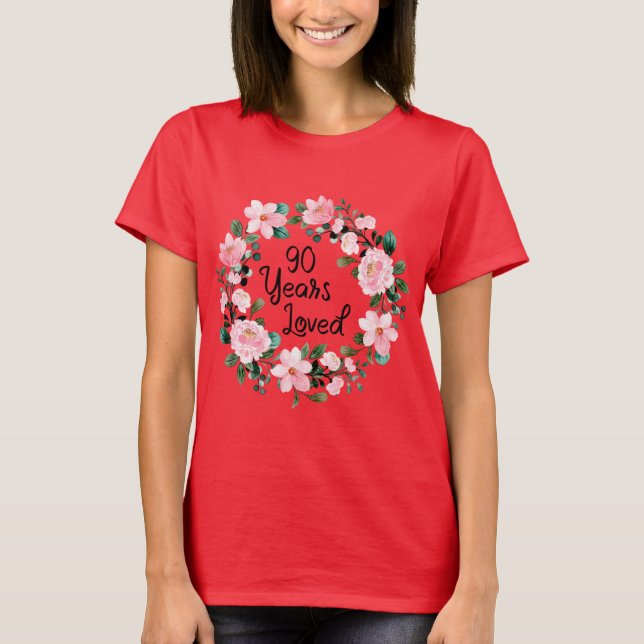 90 Jahre Liebe Männer Frauen 90 Jahre alt Blumenko T-Shirt (Vorderseite)