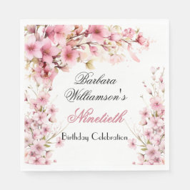 90. jedes Jahr Geburtstag bemalt Blumenmuster Serviette