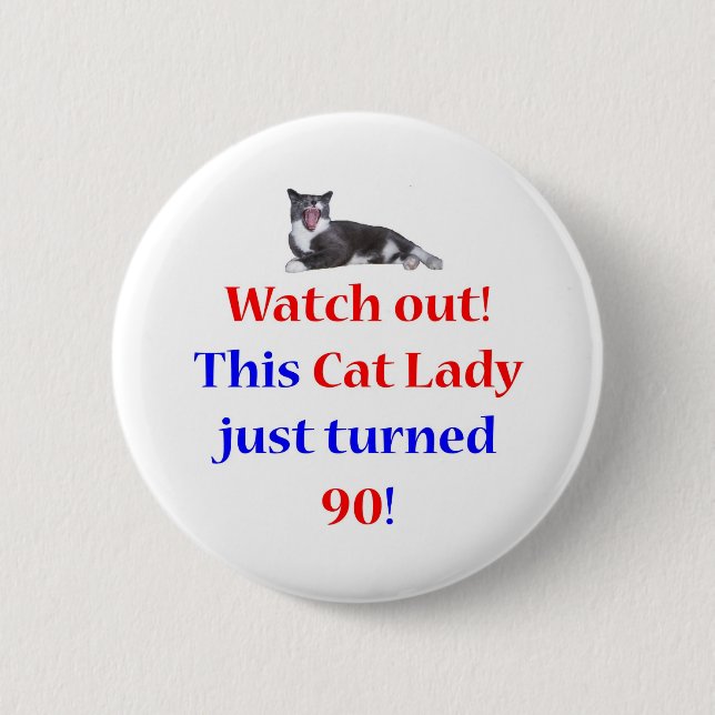 90 Katzen-Dame Button (Vorderseite)