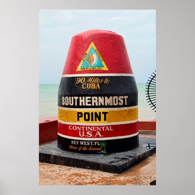 90 KM nach KUBA - KEY WEST FLORIDA Poster (Vorne)