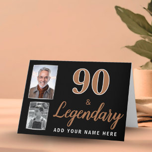 90 & Legendär 2 Fotos 90. Geburtstagskarte Karte