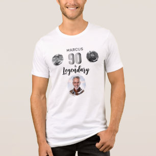 90 & Legendär 3 Fotos 90. Geburtstag Tri-Blend Shirt