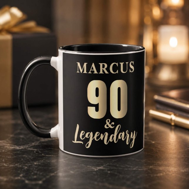 90 & Legendary Gold 90. Geburtstag  Tasse (Von Creator hochgeladen)