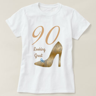 90 & Looking Great High Heel Light Blue Bow T-Shirt