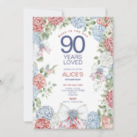 90. Meilenstein Geburtstag, 4. Juli Floral Editabl