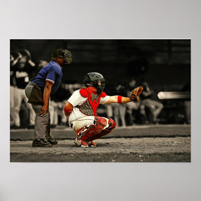 90 MPH Baseball-Position in Richtung Fanggerät und Poster (Vorne)