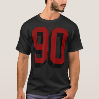 90 Number 90 Varsity Fan Sport Team White Jersey T-Shirt