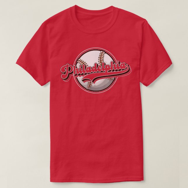90 Philly Cityscape Baseball Philadelphia Skyline T-Shirt (Design vorne)