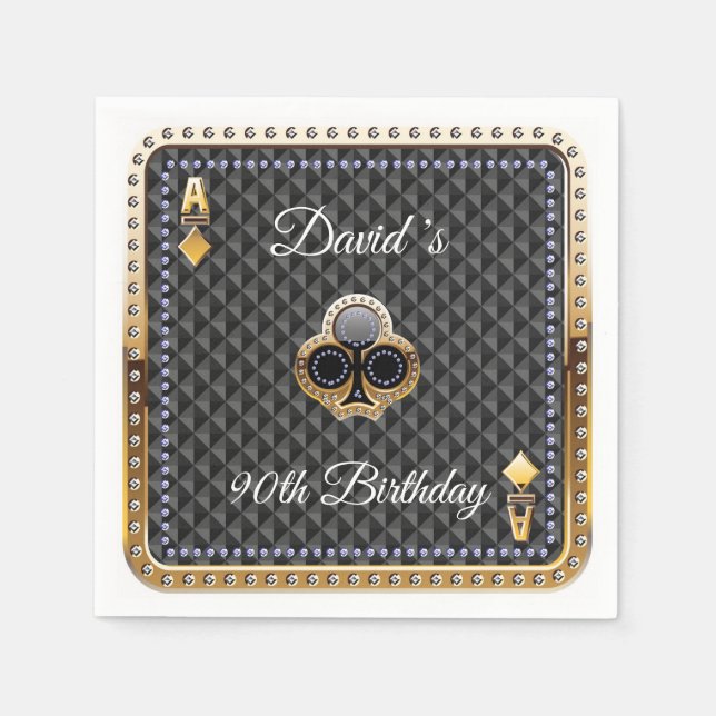 90. Poker Spielkarte Casino Serviette (Vorderseite)