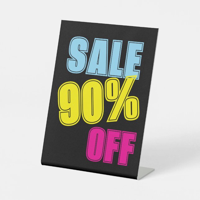 90% Rabatt auf das Handelsschild, Tabletop Counter Sockelschild (Vorderseite)