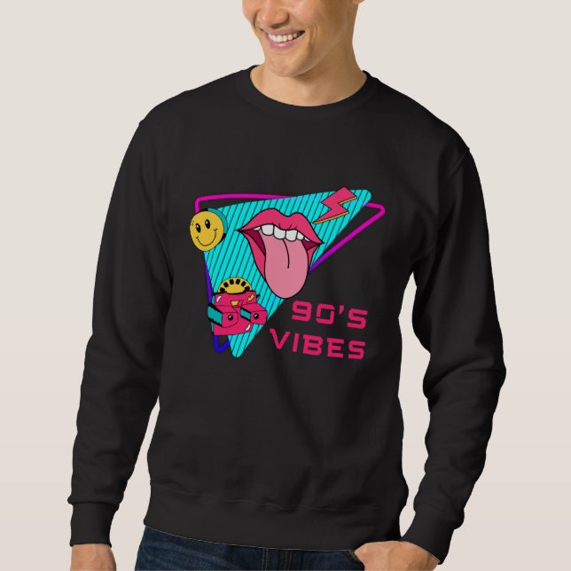 90 s Vibes 1990s Fashion 90s Theme Outfit Nineties Sweatshirt (Vorderseite)